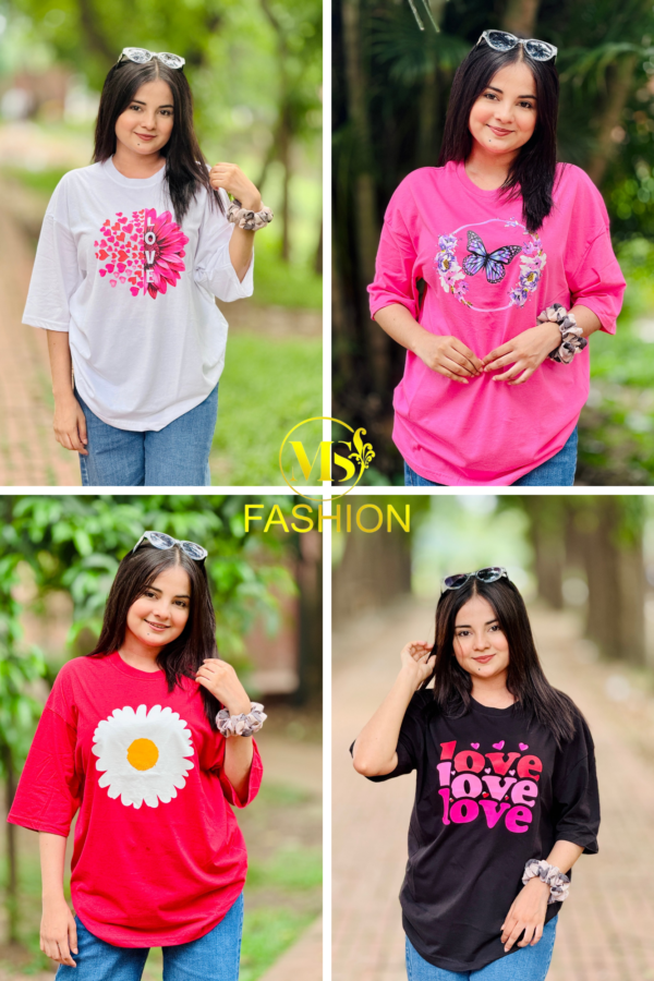 Ladies Drop Shoulder T-shirt Combo (4pcs)