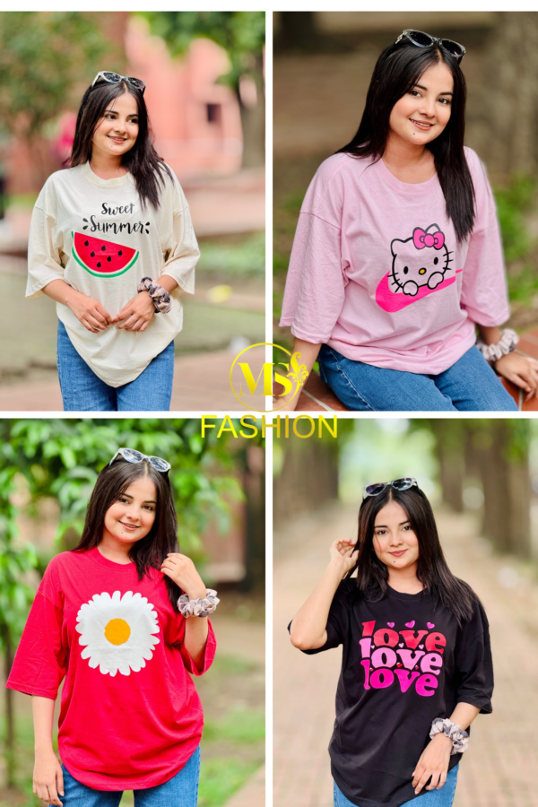Ladies Drop Shoulder T-shirt Combo (4pcs)