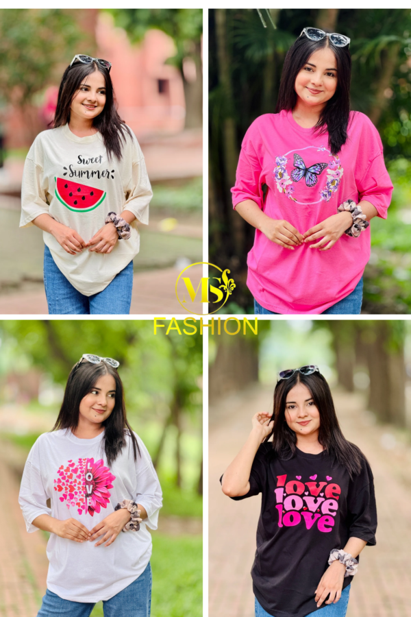Ladies Drop Shoulder T-shirt Combo (4pcs)