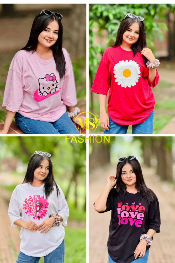 Ladies Drop Shoulder T-shirt Combo (4pcs)