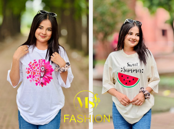 Ladies Drop Shoulder T-shirt Combo (2pcs)