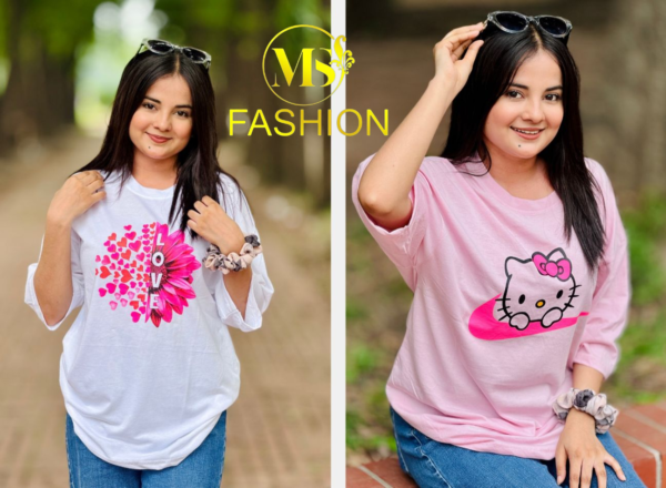 Ladies Drop Shoulder T-shirt Combo (2pcs)
