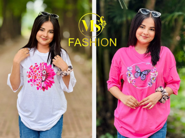 Ladies Drop Shoulder T-shirt Combo (2pcs)