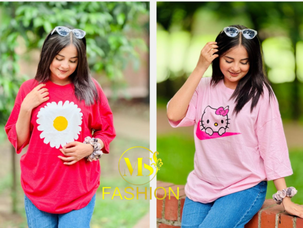 Ladies Drop Shoulder T-shirt Combo (2pcs)