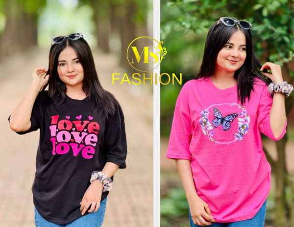 Ladies Drop Shoulder T-shirt Combo (2pcs)