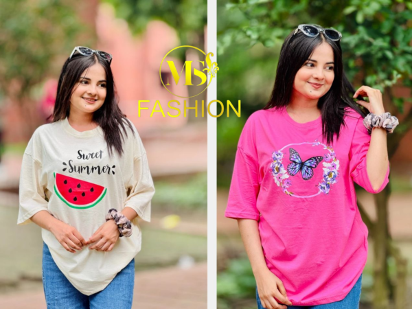 Ladies Drop Shoulder T-shirt Combo (2pcs)