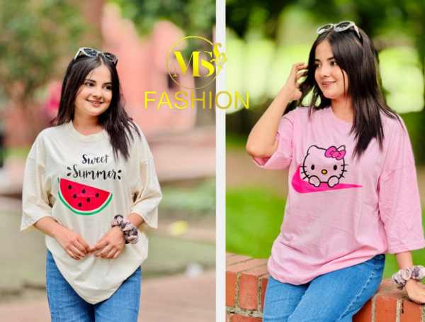 Ladies Drop Shoulder T-shirt Combo (2pcs)