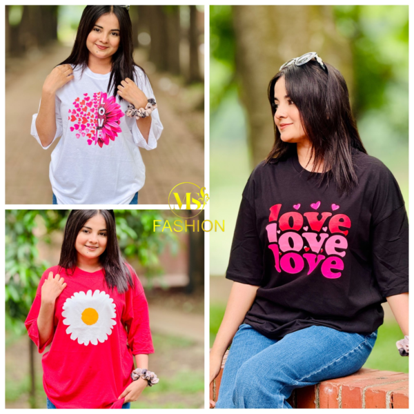 Ladies Drop Shoulder T-shirt Combo (3pcs)