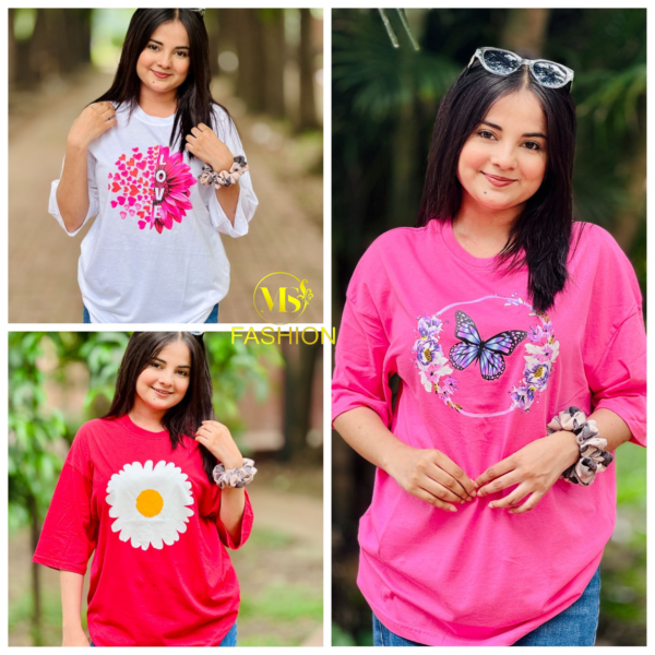 Ladies Drop Shoulder T-shirt Combo (3pcs)