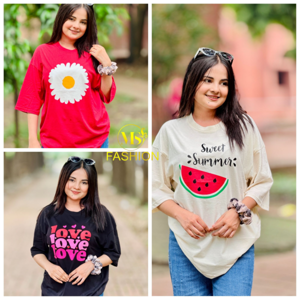 Ladies Drop Shoulder T-shirt Combo (3pcs)