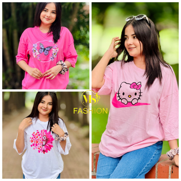 Ladies Drop Shoulder T-shirt Combo (3pcs)
