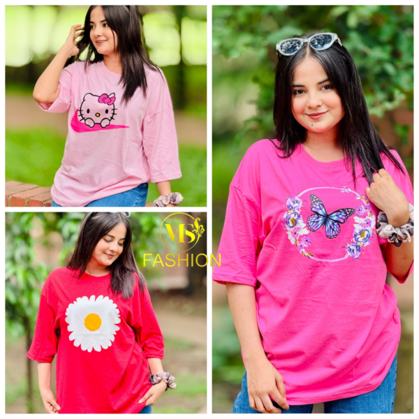 Ladies Drop Shoulder T-shirt Combo (3pcs)
